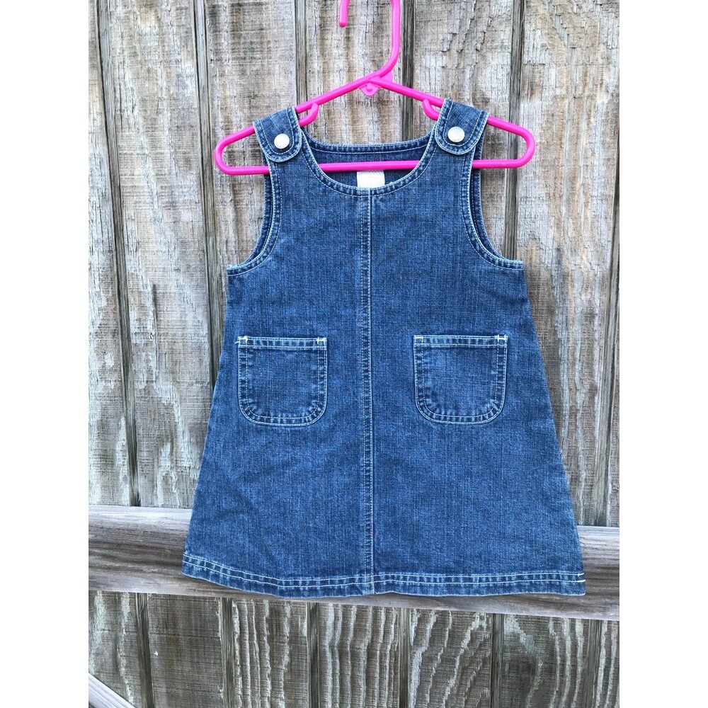 Starting Out 18months girls coverall denim Dress EUC